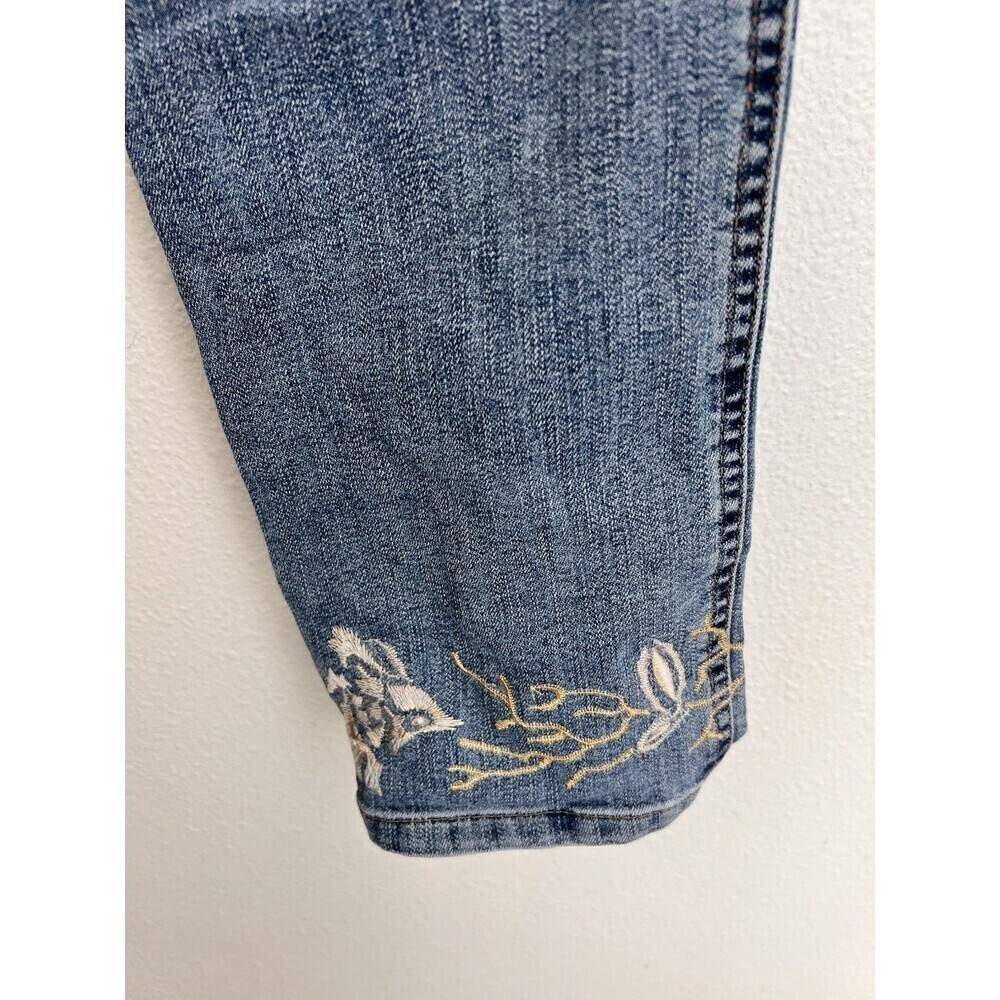 VTG RoccoBarocco Jeans Women’s Size 27 Floral Fish Embroidered Straight Leg - Picture 7 of 11